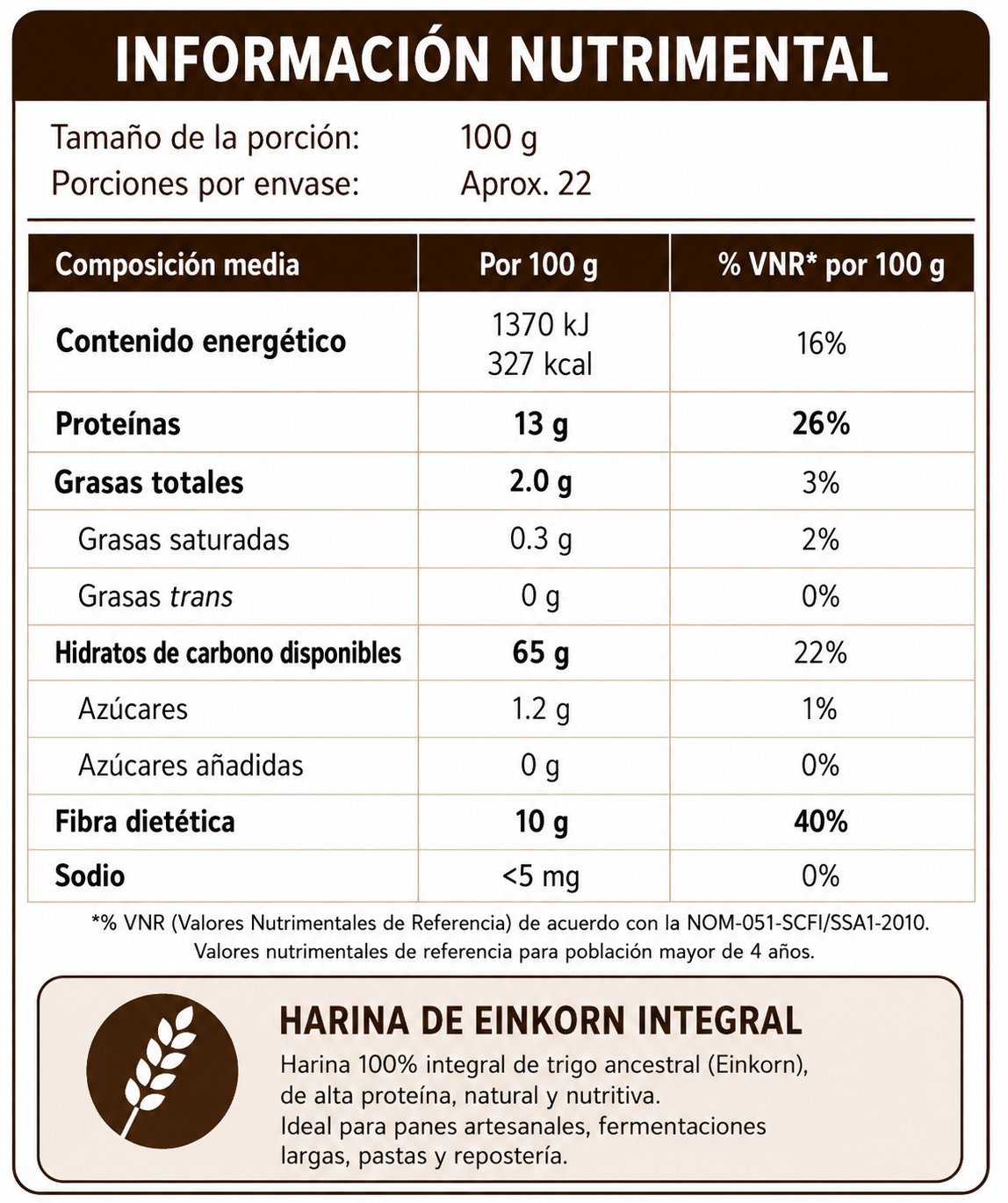 Harina de Einkorn Integral
