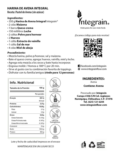Harina de Avena Integral